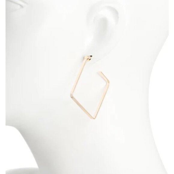 Jennifer Zeuner 14kt Gold Plated Salma Open Square Earrings - Picture 1 of 2